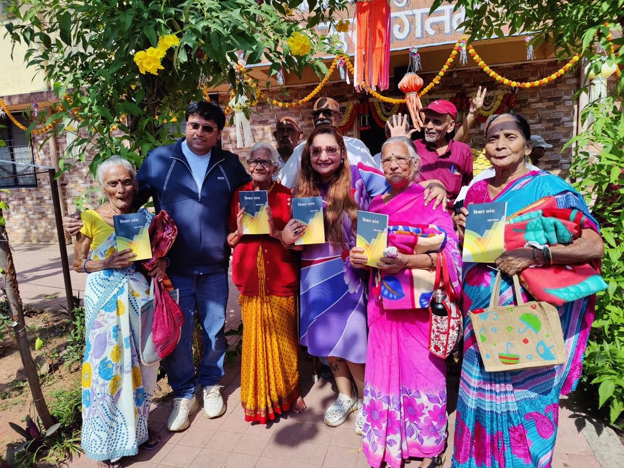 Donation of books at old age home